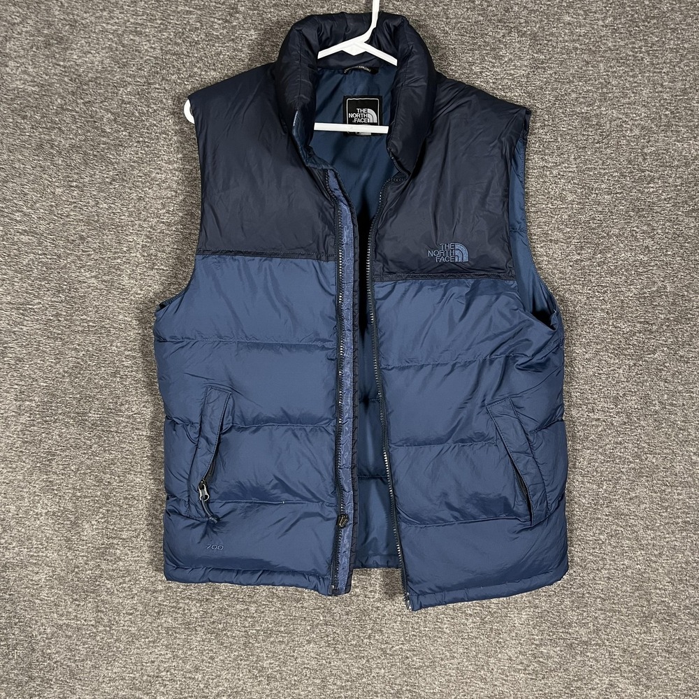 The North Face Vest‎ Mens Small Blue 700 Fill Down Puffer Insulated Zip Pockets
